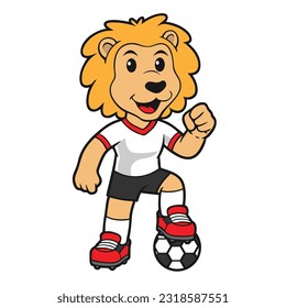 Young Lion Soccer Mascot Pose 1