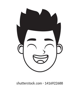 Young Little Kid Boy Laughing Profile Picture Avatar Cartoon Character Portrait Vector Illustration Graphic Design