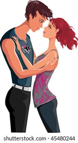 Joven pareja de amor