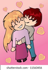 young love couple smiling