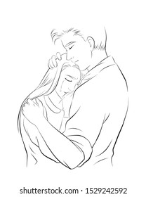 Couple Hug Sketch Images Stock Photos Vectors Shutterstock