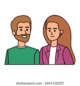 young lovers couple avatars characters