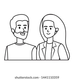 young lovers couple avatars characters