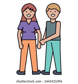 young lovers couple avatars characters