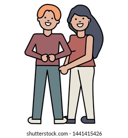 young lovers couple avatars characters
