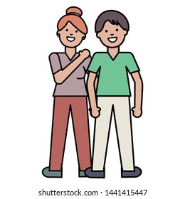 young lovers couple avatars characters