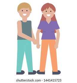 young lovers couple avatars characters