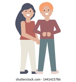 young lovers couple avatars characters