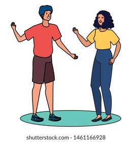 young lovers couple avatars characters
