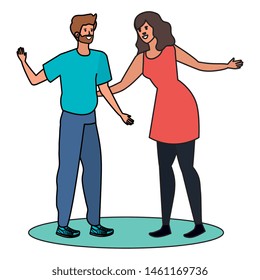 young lovers couple avatars characters
