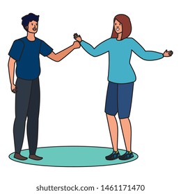young lovers couple avatars characters