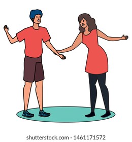 young lovers couple avatars characters