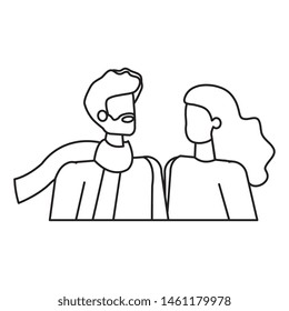 young lovers couple avatars characters