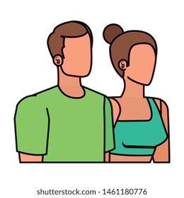 young lovers couple avatars characters