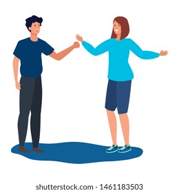 young lovers couple avatars characters