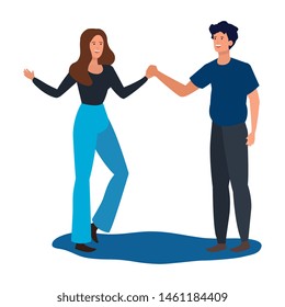 young lovers couple avatars characters