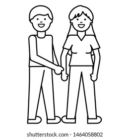 young lovers couple avatars characters