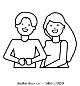 young lovers couple avatars characters