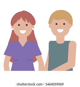 young lovers couple avatars characters