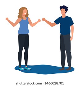 young lovers couple avatars characters