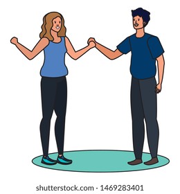 young lovers couple avatars characters