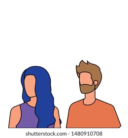 young lovers couple avatars characters