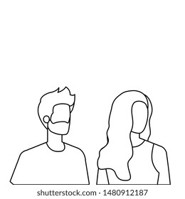 young lovers couple avatars characters