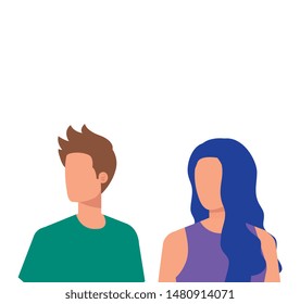 young lovers couple avatars characters