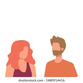 young lovers couple avatars characters