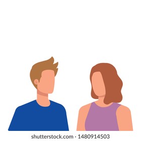 young lovers couple avatars characters