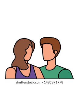 young lovers couple avatars characters