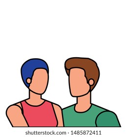 young lovers couple avatars characters