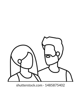 young lovers couple avatars characters