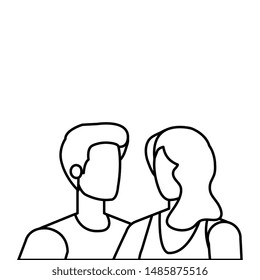 young lovers couple avatars characters