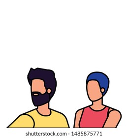 young lovers couple avatars characters