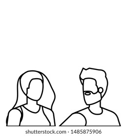 young lovers couple avatars characters