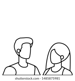 young lovers couple avatars characters