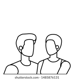 young lovers couple avatars characters