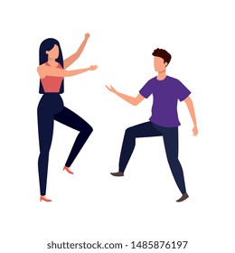 young lovers couple avatars characters