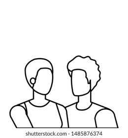 young lovers couple avatars characters