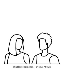 young lovers couple avatars characters