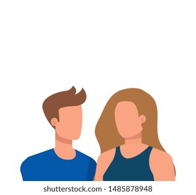 young lovers couple avatars characters