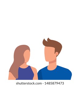 young lovers couple avatars characters