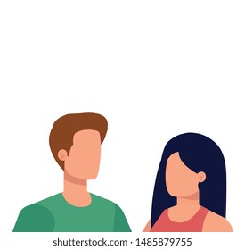 young lovers couple avatars characters