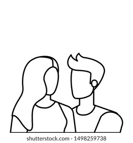 young lovers couple avatars characters