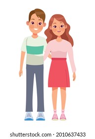 young lovers couple avatars characters