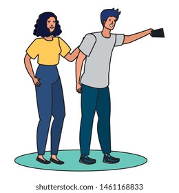 young lovers couple taking a selfie