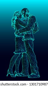 young lovers hugging each other