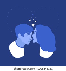 Young lovers. Valentine's Day. Illustration.