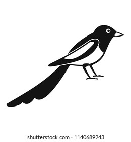 Young magpie icon. Simple illustration of young magpie vector icon for web design isolated on white background